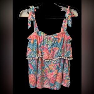 Lilly Pulitzer Pink and Blue Floral Tank Top